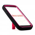 Wholesale BLU Studio 5.0 Armor Hybrid Case with Stand (Black Hot Pink)